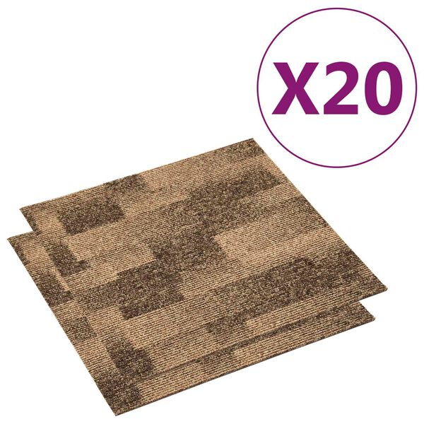 vidaXL Boden Teppich 20 pcs Braun 50 x 50 cm PP