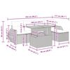 vidaXL 6-tlg. Garten-Sofagarnitur mit Kissen Beige Poly Rattan Akazie