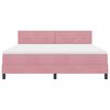 vidaXL LED Boxspringbett mit Matratze mit LED Rosa 180 x 200 cm Samt