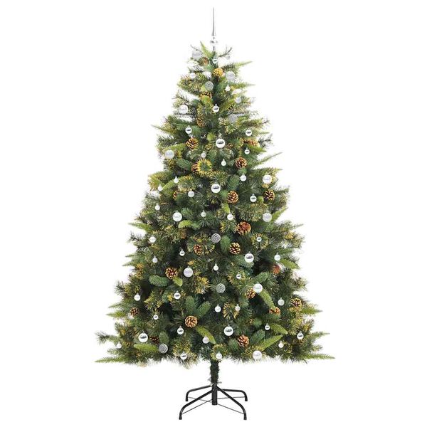 vidaXL K&uuml;nstlicher klappbarer Weihnachtsbaum mit Tannenzapfen 240 cm