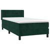 vidaXL Boxspringbett mit Matratze Dunkelgr&uuml;n 80x200 cm Samt