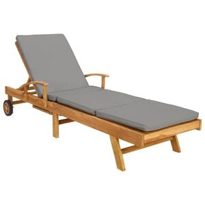 vidaXL Sonnenliege mit Kissen 100% Polyester mit solidem Teak
