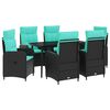 vidaXL Sofa-Tischset 7 pcs PE Rattan und pulverbeschichteter Stahl