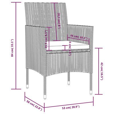 vidaXL 16-tlg. Garten-Lounge-Set mit Auflagen Poly Rattan Grau