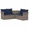 vidaXL Sofa Set 5 stk. Grau und Marineblau Polyrattan und Stahl