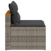 vidaXL Gartensofas ohne Armlehnen mit Kissen 2 Stk. Grau Poly Rattan