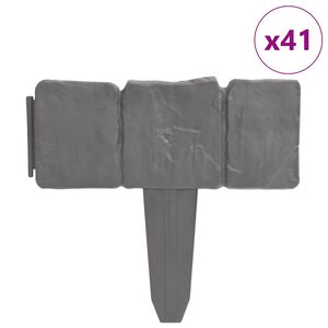 vidaXL Beeteinfassung 41 Stk. Kunststoff Stein-Optik 10 m