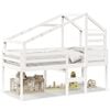 vidaXL Hochbett mit Dach Wei&szlig; 80x200 cm Massivholz Kiefer