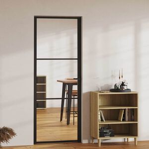 vidaXL Innent&uuml;r ESG Glas und Aluminium 76x201,5 cm Schwarz