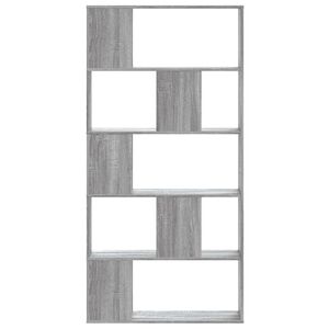 vidaXL B&uuml;cherregal 5 B&ouml;den Grau Sonoma 80,5x23,5x162,5 Holzwerkstoff