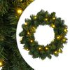 vidaXL Weihnachtskranz Gr&uuml;n &Oslash; 30 cm PVC 25 LEDs