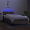 vidaXL Boxspringbett mit Matratze & LED Taupe 100x200 cm Stoff