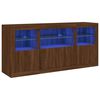 vidaXL Sideboard mit LED-Leuchten Braun Eichen-Optik 142,5x37x67 cm