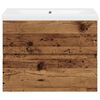vidaXL Waschbeckenunterschrank mit Einbaubecken Altholz-Optik