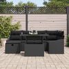 vidaXL Gartensofa-set mit Kissen 7 pcs Schwarz Poly-Rattan