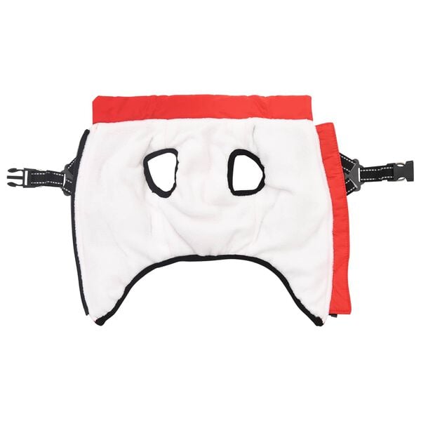 vidaXL Hundemantel mit Geschirr Rot L28 Fleece und Polyester