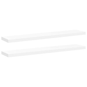 vidaXL Schweberegale 2 Stk. Wei&szlig; 120x23,5x3,8 cm MDF
