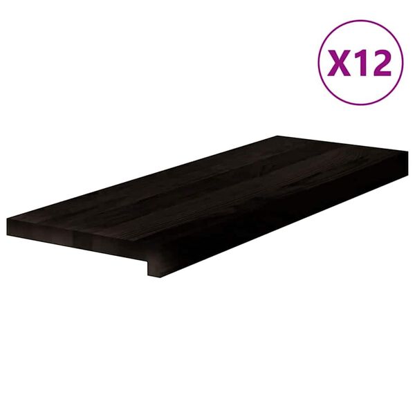 vidaXL Treppenstufen 12 Stk. Dunkelbraun 70x30x2 cm Massivholz Eiche