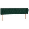 vidaXL Kopfteil mit Ohren Dunkelgr&uuml;n 203x23x78/88 cm Samt