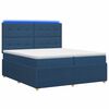 vidaXL LED Boxspringbett mit Matratze Blau 200 x 200 cm Stoff