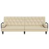 vidaXL Schlafsofa mit Armlehnen Creme Stoff