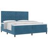 vidaXL Boxspringbett mit Matratze Dunkelblau 200 x 200 cm Stoff