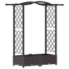 vidaXL Hochbeet mit Rankgitter und Dach Braun 124 x 40 x 123 cm PP