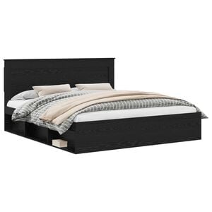 vidaXL Bettrahmen Schwarz 180 x 200 cm Massives Kiefernholz