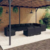 vidaXL 10-tlg. Garten-Lounge-Set mit Kissen Poly Rattan Schwarz