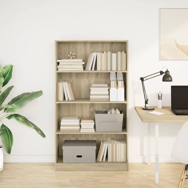 vidaXL Bücherregal Sonoma-Eiche 80x24x143 cm Holzwerkstoff