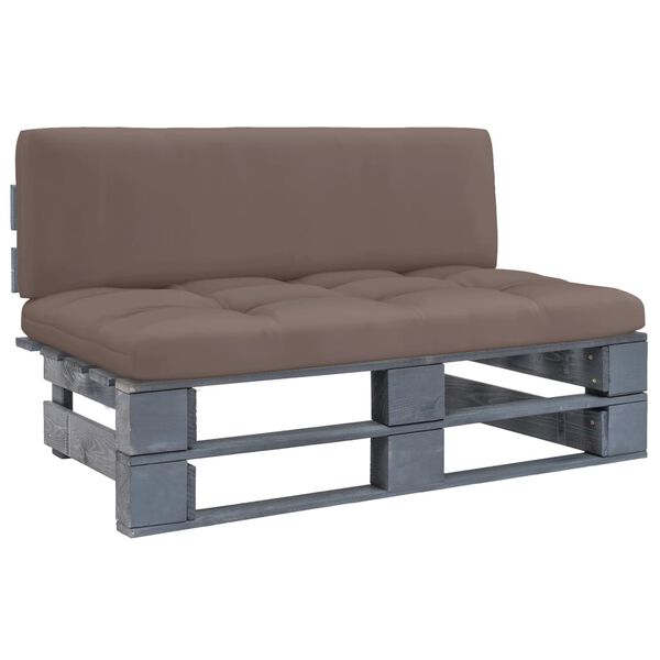 vidaXL Outdoor-Mittelsofa Paletten Impr&auml;gniertes Kiefernholz Grau