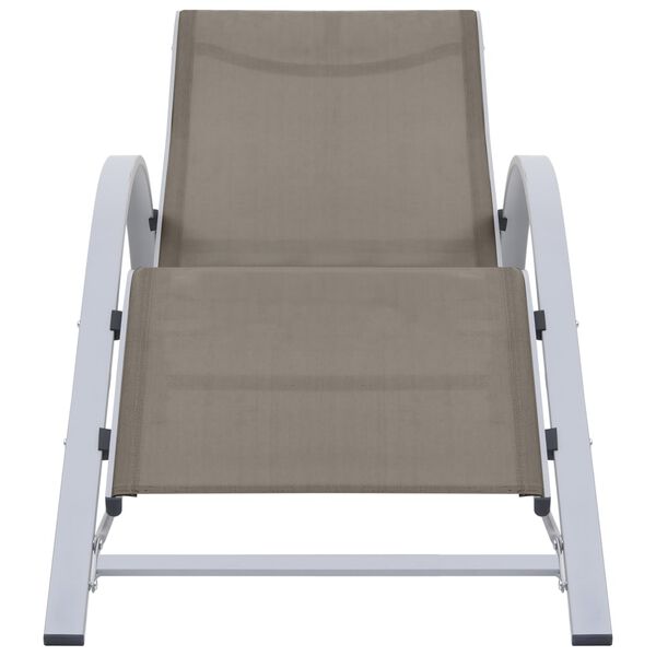 vidaXL Sonnenliegen 2 Stk. mit Tisch Aluminium Taupe