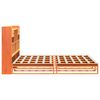 vidaXL Massivholzbett mit Regal ohne Matratze Wachsbraun 200x200 cm