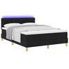 vidaXL LED Boxspringbett mit Kopfteil Schwarz 160 x 200 cm Stoff