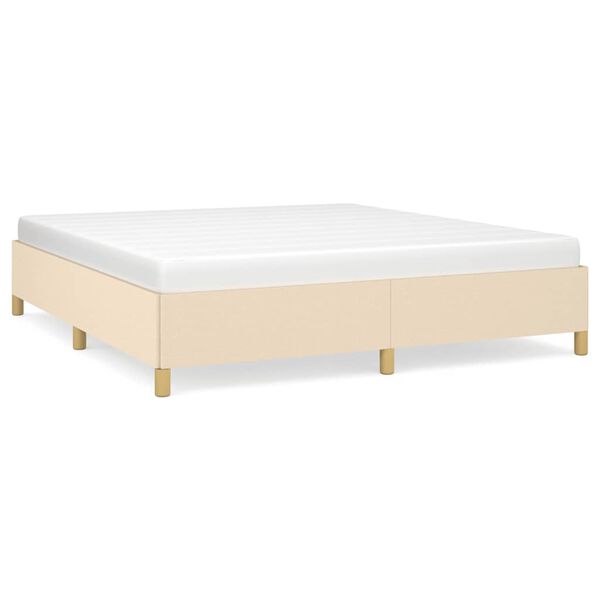 vidaXL Boxspringbettgestell Creme 160x200 cm Stoff