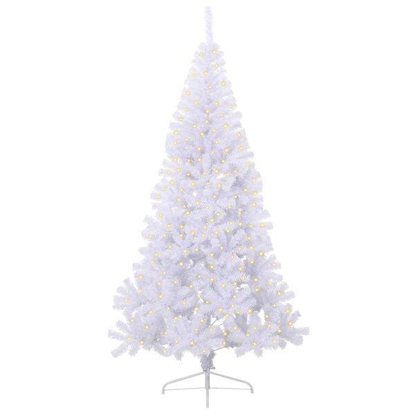 vidaXL K&uuml;nstlicher Weihnachtsbaum Wei&szlig; 240 cm PVC und Stahl