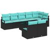 vidaXL Sofa Set mit Kissen 9 pcs Schwarz Poly Rattan