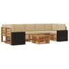 vidaXL Outdoor-Sofagarnitur 8 pcs Natur und Beige Massivholz Akazie