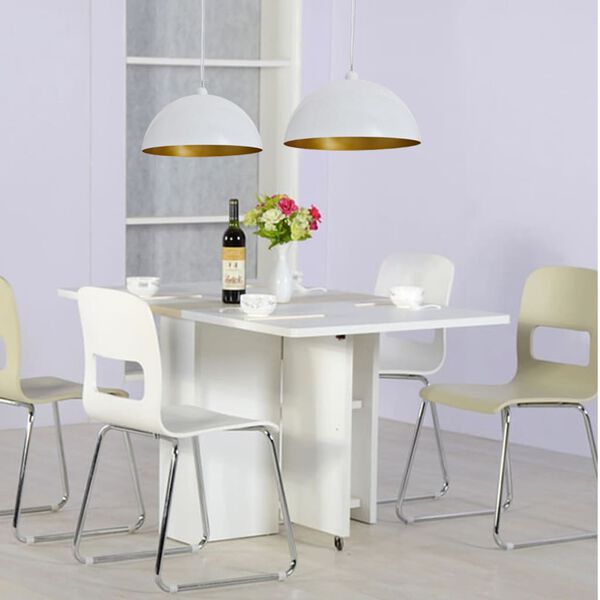 vidaXL Deckenleuchte 2 Stk. Höhenverstellbar Halbkugelförmig Weiß