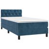 vidaXL Boxspringbett mit Matratze Dunkelblau 80x200 cm Samt