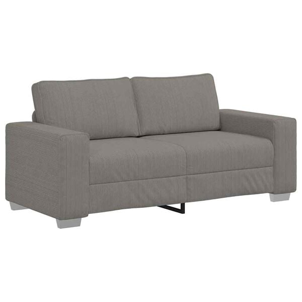 vidaXL Zweisitzer-Sofa Hellgrau 180x77x82 cm Cordstoff