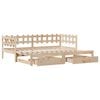 vidaXL Tagesbett Ausziehbar mit Schubladen ohne Matratze 90x190 cm