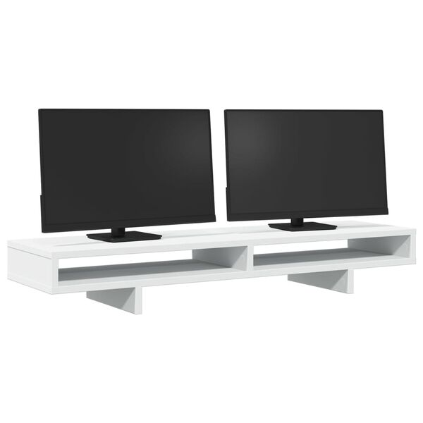 vidaXL Monitorst&auml;nder Wei&szlig; 100x27x15 cm Holzwerkstoff