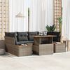 vidaXL Garten-Sofa-Set mit Speicher 7 pcs Grau Poly Rattan