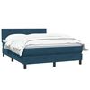 vidaXL Boxspringbett mit Matratze Dunkelblau 140x210 cm Samt