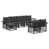 vidaXL Outdoor-Sofagarnitur 9 pcs Schwarz und Dunkelgrau Polyester