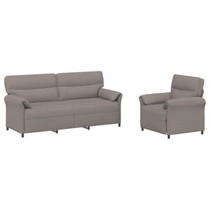 vidaXL Sofa Set 2 stk. Taupe Stoff