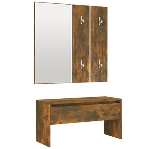 vidaXL Garderoben-Set R&auml;uchereiche Holzwerkstoff