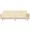 vidaXL Schlafsofa 2-Sitzer mit Fußhocker Creme Stoff