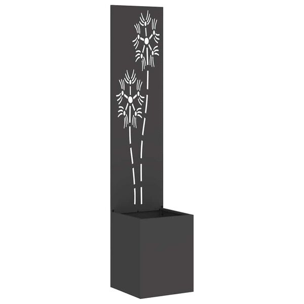vidaXL Garten Sichtschutz-Leinwand Floral Schwarz 32 x 140 cm